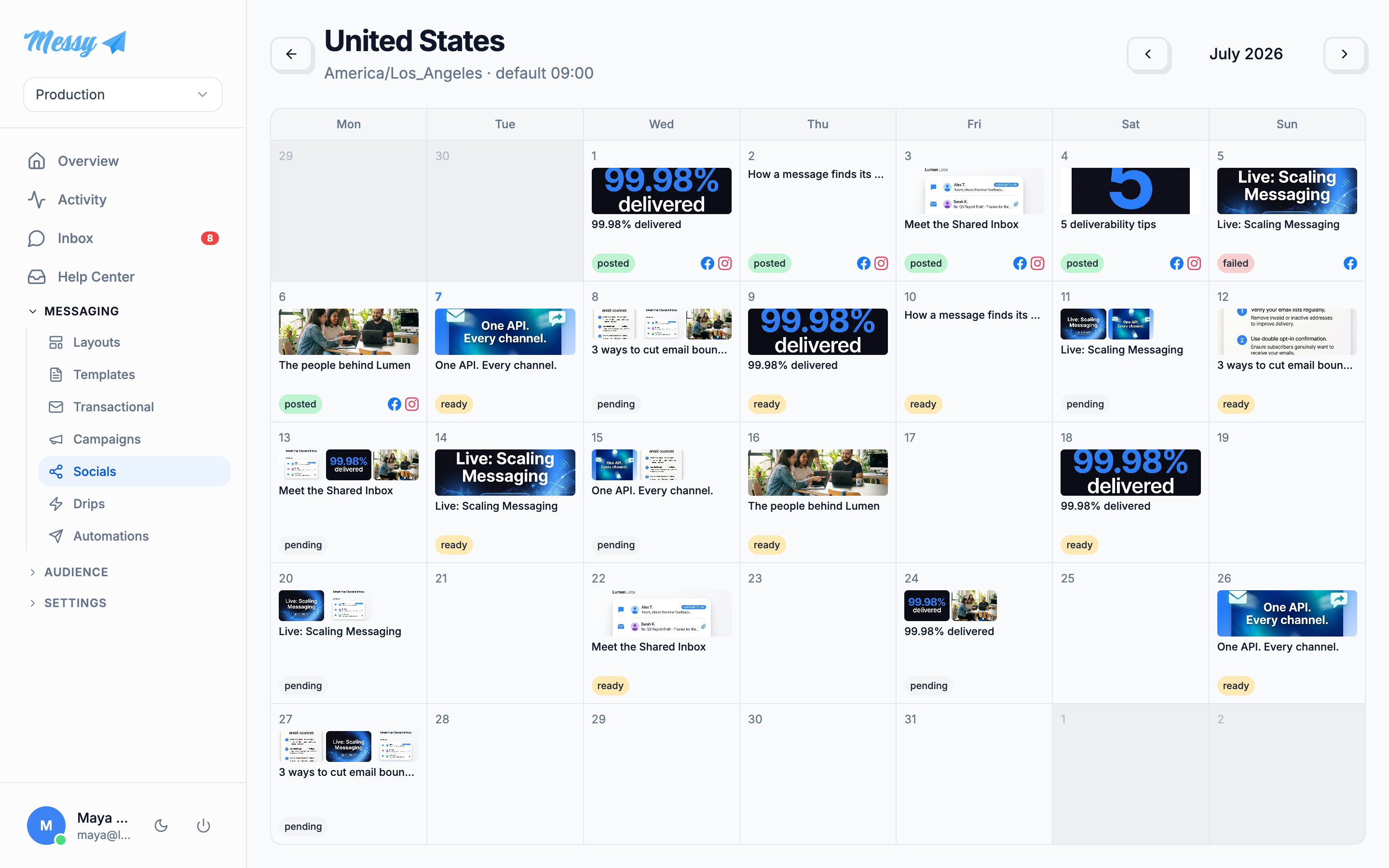 The social content calendar with a month of Facebook and Instagram posts